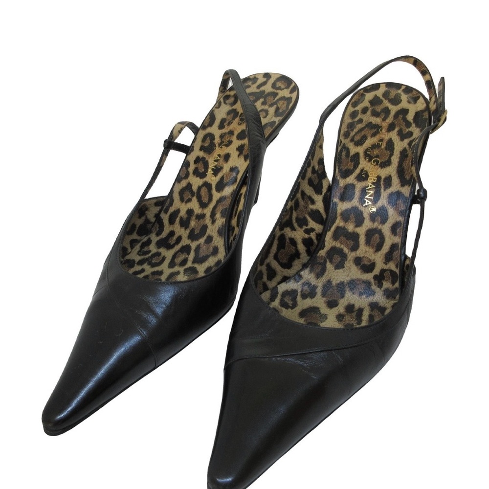 Dolce & Gabbana Sleek Black Slingback Heels